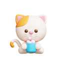 پیش‌نمایش فایل cute-cat-drinking-coffee-12505446 از پک گربه بامزه