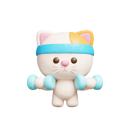 پیش‌نمایش فایل cute-cat-exercising-using-dumbbells-12505618 از پک گربه بامزه