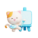پیش‌نمایش فایل cute-cat-painting-on-canvas-12498051 از پک گربه بامزه