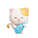 پیش‌نمایش فایل cute-cat-playing-guitar-12498105 از پک گربه بامزه