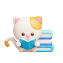 پیش‌نمایش فایل cute-cat-reading-book-12494886 از پک گربه بامزه