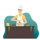 پیش‌نمایش فایل male-muslim-chef-cooking-food-in-kitchen-8154255 از پک رمضان