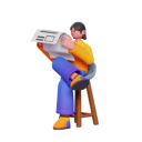 پیش‌نمایش فایل girl-reading-newspaper-5565463 از پک فعالیت روزانه