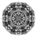پیش‌نمایش فایل black-and-white-floral-ethnic-mandala-on-white-background-1736794 از پک ماندالاها