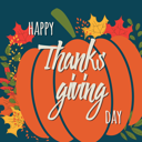 پیش‌نمایش فایل happy-thanksgiving-day-card-with-floral-decorative-elements-colorful-design-1743031 از پک شکرگزاری