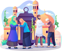 پیش‌نمایش فایل celebrate-eid-mubarak-in-the-front-of-mosque-5040347 از پک رمضان و عید مبارک