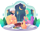 پیش‌نمایش فایل muslim-couple-praying-before-having-iftar-5040345 از پک رمضان و عید مبارک