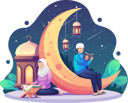 پیش‌نمایش فایل muslim-couple-praying-during-ramadan-kareem-5040340 از پک رمضان و عید مبارک