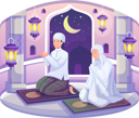 پیش‌نمایش فایل muslim-couple-reading-quran-during-ramadan-kareem-5040342 از پک رمضان و عید مبارک