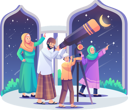 پیش‌نمایش فایل muslim-people-looking-at-moon-5040346 از پک رمضان و عید مبارک