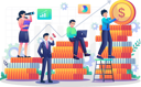 پیش‌نمایش فایل business-group-working-together-on-financial-success-5200848 از پک کسب و کار