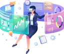 پیش‌نمایش فایل floating-businesswoman-wearing-virtual-reality-glasses-touching-and-analyzing-the-business-chart-interface-flat-style-vector-illustration-5200855 از پک کسب و کار