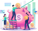 پیش‌نمایش فایل people-saving-money-in-piggy-bank-5200847 از پک کسب و کار