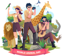 پیش‌نمایش فایل animals-zoo-keepers-with-the-wild-animals-in-the-jungle-zoo-6256863 از پک روز جهانی حیوانات