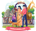 پیش‌نمایش فایل family-visit-to-the-zoo-on-world-animal-day-6256860 از پک روز جهانی حیوانات
