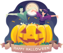 پیش‌نمایش فایل boy-and-girl-in-costume-celebrating-halloween-6542238 از پک هالووین