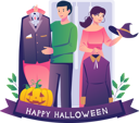 پیش‌نمایش فایل couple-trying-dressed-spooky-outfits-to-prepare-for-the-halloween-night-party-6542240 از پک هالووین