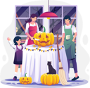 پیش‌نمایش فایل family-carving-pumpkins-at-home-preparing-for-halloween-6542248 از پک هالووین