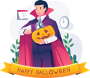 پیش‌نمایش فایل man-wearing-a-halloween-costume-holding-pumpkin-6542241 از پک هالووین