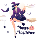 پیش‌نمایش فایل witch-flying-on-a-broomstick-6542243 از پک هالووین