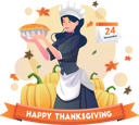 پیش‌نمایش فایل beautiful-woman-cook-serving-pumpkin-pie-for-the-thanksgiving-holiday-party-6762655 از پک شکرگزاری