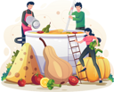 پیش‌نمایش فایل people-preparing-and-cooking-dishes-for-the-thanksgiving-holiday-6762659 از پک شکرگزاری