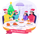 پیش‌نمایش فایل christmas-family-dinner-at-home-7132097 از پک کریسمس