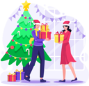 پیش‌نمایش فایل couple-give-each-other-gifts-for-christmas-7132099 از پک کریسمس