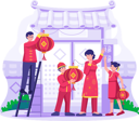 پیش‌نمایش فایل asian-family-decorates-together-the-temple-with-lanterns-7356402 از پک سال نو چینی