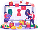 پیش‌نمایش فایل chinese-couple-shopping-online-through-website-7356415 از پک سال نو چینی