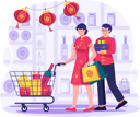 پیش‌نمایش فایل couple-is-shopping-grocery-during-chinese-new-year-7356418 از پک سال نو چینی