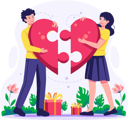 پیش‌نمایش فایل couple-joining-jigsaw-pieces-of-heart-7642021 از پک روز ولنتاین