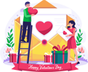 پیش‌نمایش فایل couple-sending-letter-with-heart-7642025 از پک روز ولنتاین