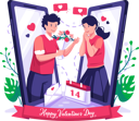 پیش‌نمایش فایل man-giving-gift-to-her-girlfriend-online-7642015 از پک روز ولنتاین