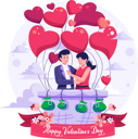 پیش‌نمایش فایل romantic-couple-flying-in-hot-air-balloon-7642018 از پک روز ولنتاین