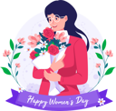 پیش‌نمایش فایل happy-woman-holding-bouquet-of-flowers-7929871 از پک روز زن