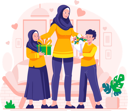 پیش‌نمایش فایل children-give-gifts-and-flowers-to-mother-on-mothers-day-8511218 از پک روز مادر