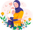 پیش‌نمایش فایل islamic-hijab-muslim-mother-hugging-her-daughter-8511214 از پک روز مادر