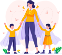 پیش‌نمایش فایل superhero-mom-with-children-8511213 از پک روز مادر