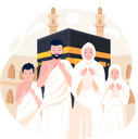 پیش‌نمایش فایل muslim-family-wears-ihram-clothes-performing-hajj-8919398 از پک زیارت حج