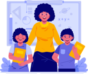 پیش‌نمایش فایل a-female-teacher-with-children-students-10108761 از پک روز معلم