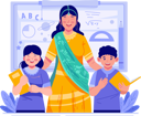 پیش‌نمایش فایل young-female-teacher-with-children-students-10108759 از پک روز معلم