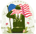 پیش‌نمایش فایل a-male-senior-veteran-saluting-on-veterans-day-with-a-fluttering-american-flag-10192894 از پک روز جانبازان