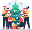 پیش‌نمایش فایل happy-family-celebrating-christmas-with-a-christmas-tree-and-gifts-10346897 از پک کریسمس مبارک