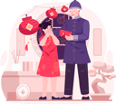 پیش‌نمایش فایل a-grandfather-giving-a-red-envelope-of-lucky-money-to-his-grandchildren-10617350 از پک سال نو چینی