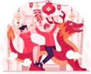 پیش‌نمایش فایل children-riding-on-a-chinese-dragon-10617347 از پک سال نو چینی