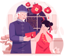 پیش‌نمایش فایل happy-asian-girl-receiving-a-red-envelope-or-lucky-money-from-her-grandfather-to-celebrate-chinese-new-year-10617354 از پک سال نو چینی
