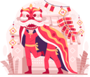 پیش‌نمایش فایل lion-dance-performers-dancing-in-the-chinese-new-year-celebration-10617343 از پک سال نو چینی