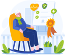 پیش‌نمایش فایل elderly-man-sitting-in-a-rocking-chair-is-cheerful-and-confident-because-he-has-insurance-11773242 از پک بیمه