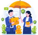 پیش‌نمایش فایل female-agent-holding-an-umbrella-protecting-a-businessman-11773222 از پک بیمه